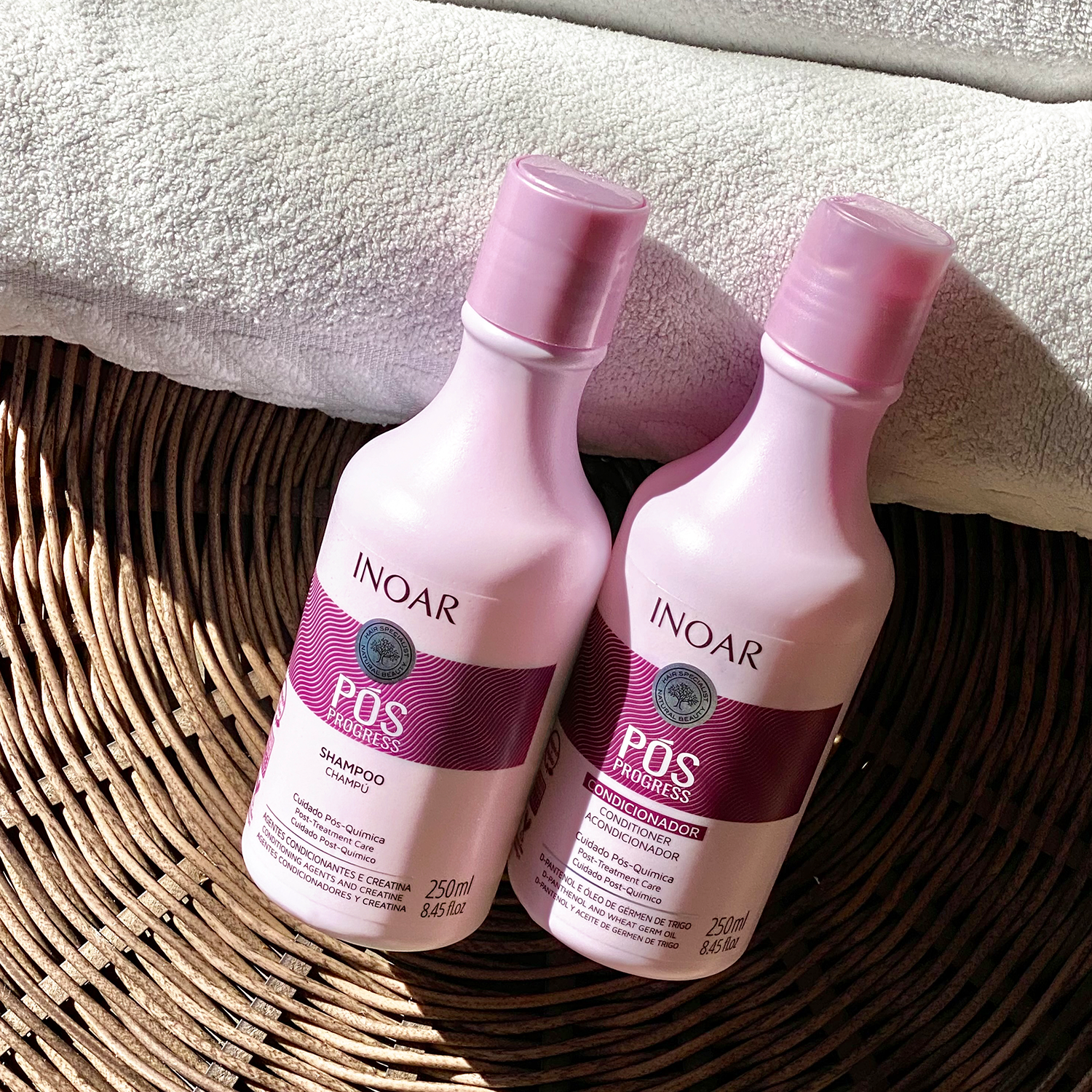 Sulfate-free post-keratin hair care system for frizz control, hydration, smoothing maintenance, softness, and shine.