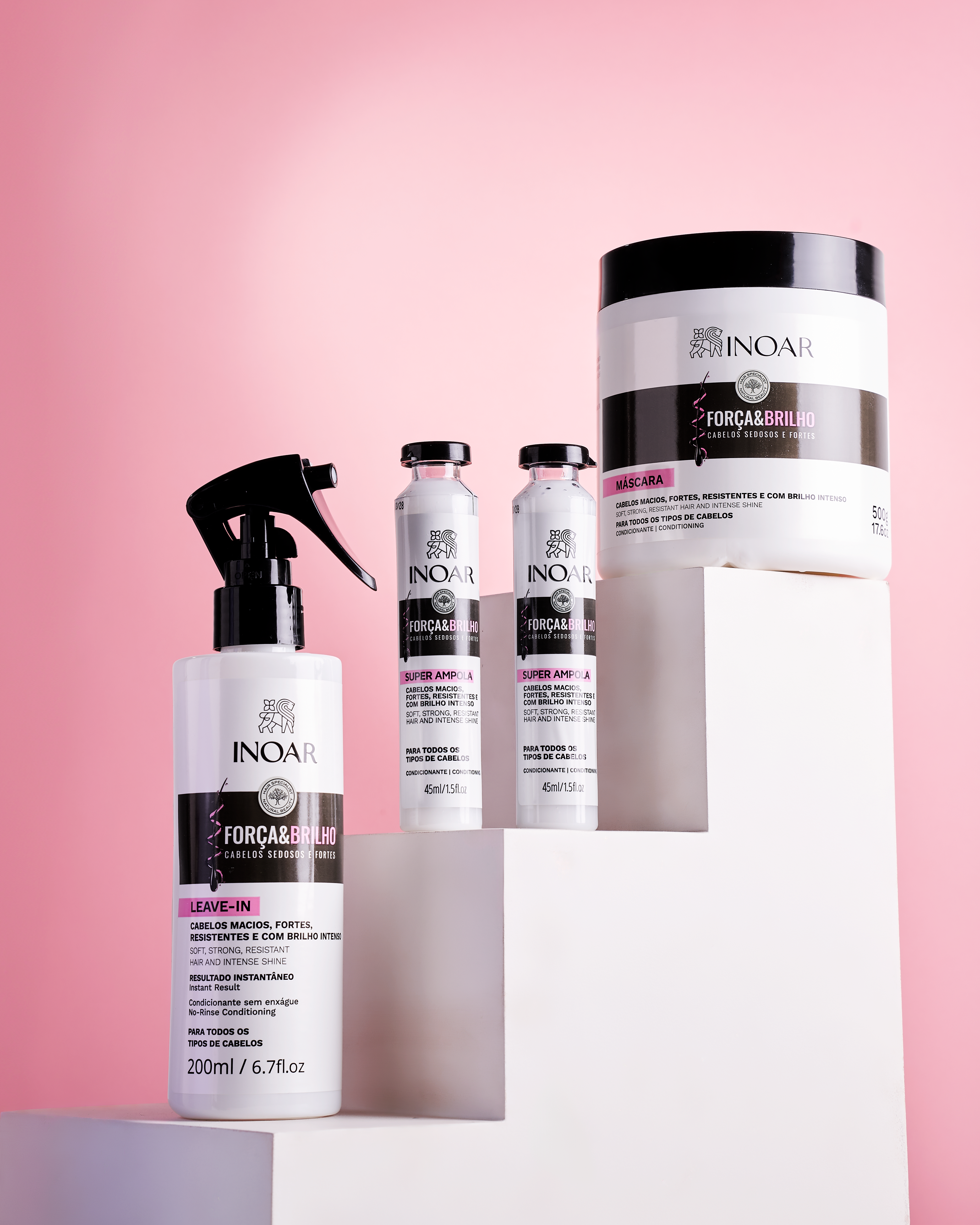 Hair strengthening and shine-enhancing collection with Aloe Vera, Biotin, and nourishing oils to reduce frizz, improve softness, and restore healthy-looking hair.
