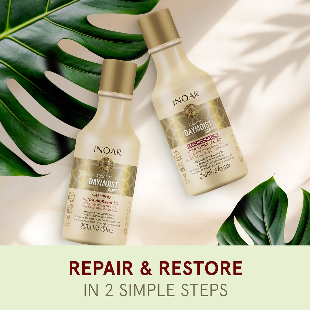 INOAR Absolut Daymoist Shampoo & Conditioner Kit – Repair, Nourishment & Color Protection