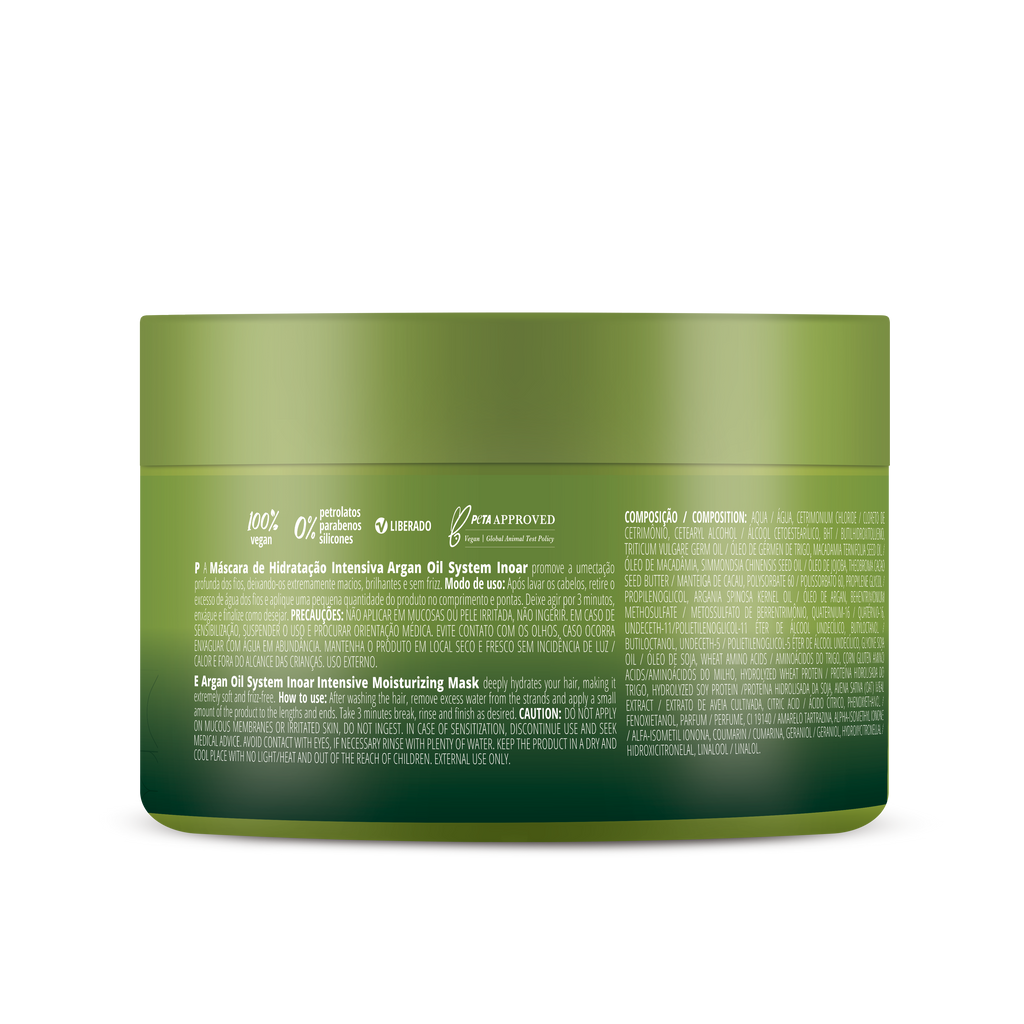 Hair mask with argan oil for restoring moisture, softness, and shine to damaged hair