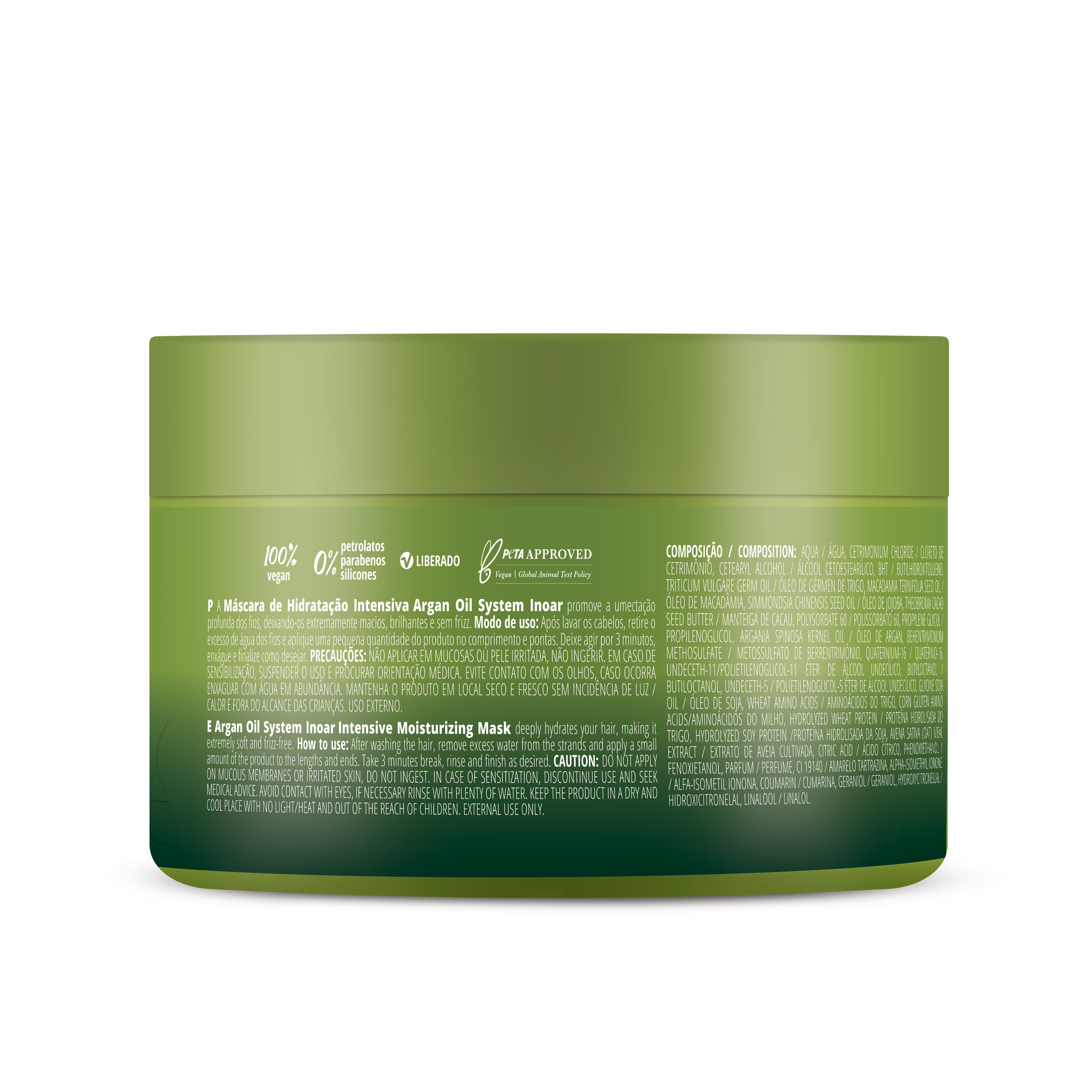 Hair mask with argan oil for restoring moisture, softness, and shine to damaged hair