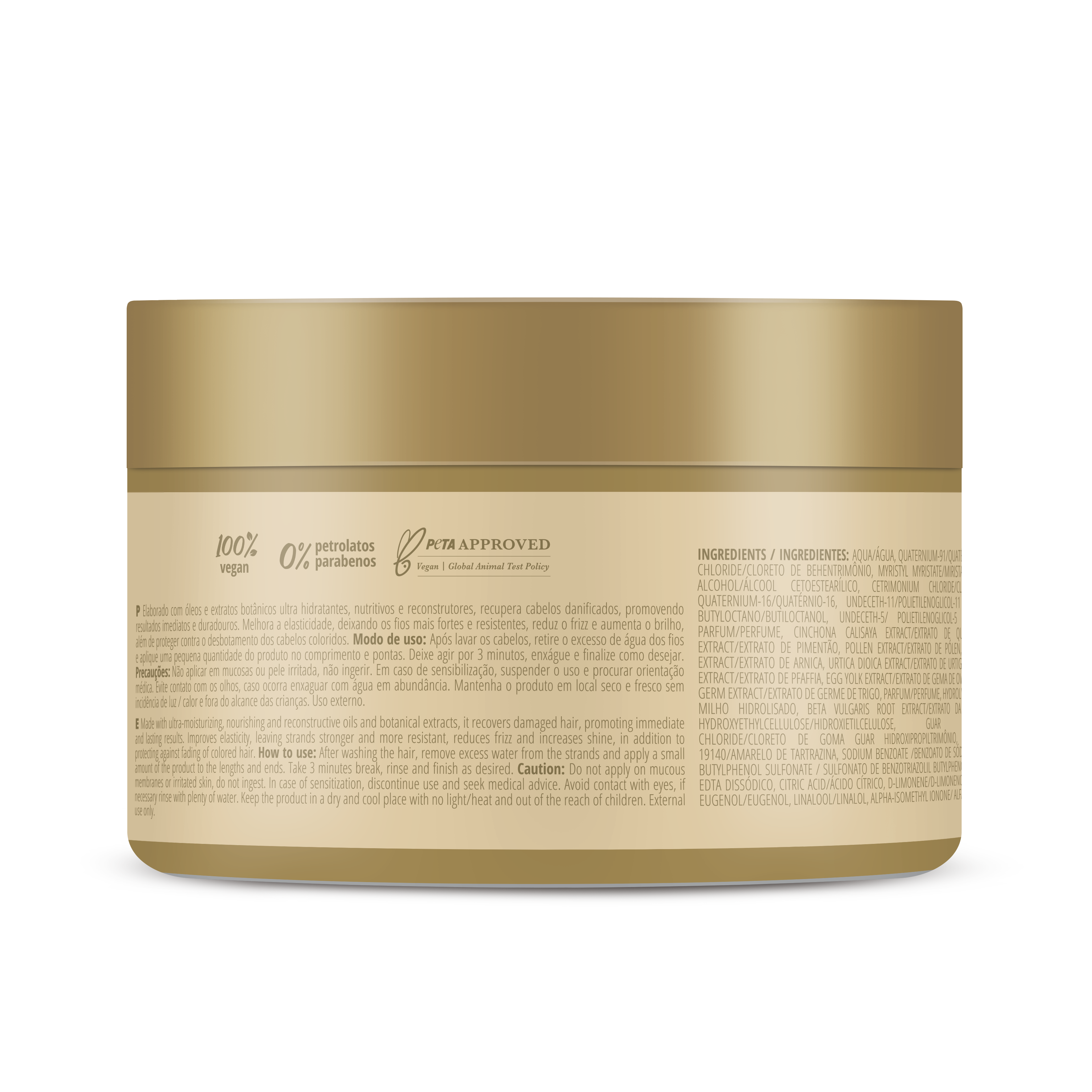 INOAR Absolut Daymoist mask close-up for hair repair care