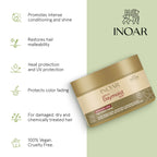 Hair mask for dry damaged hair with color protection benefits. Deep hydration treatment for dry and dull hair