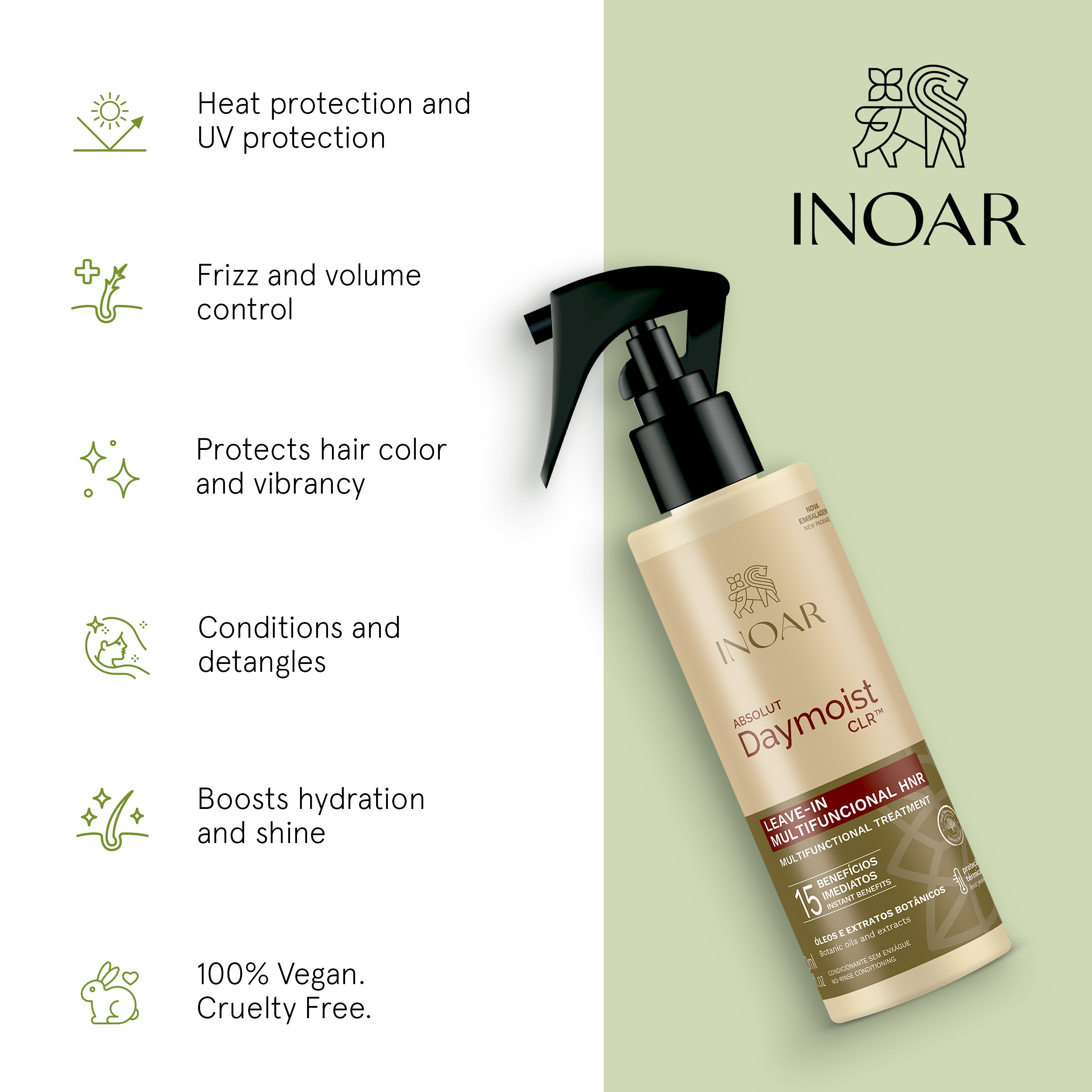 Leave-in conditioner for dry, color treated, damaged hair with color protection benefits