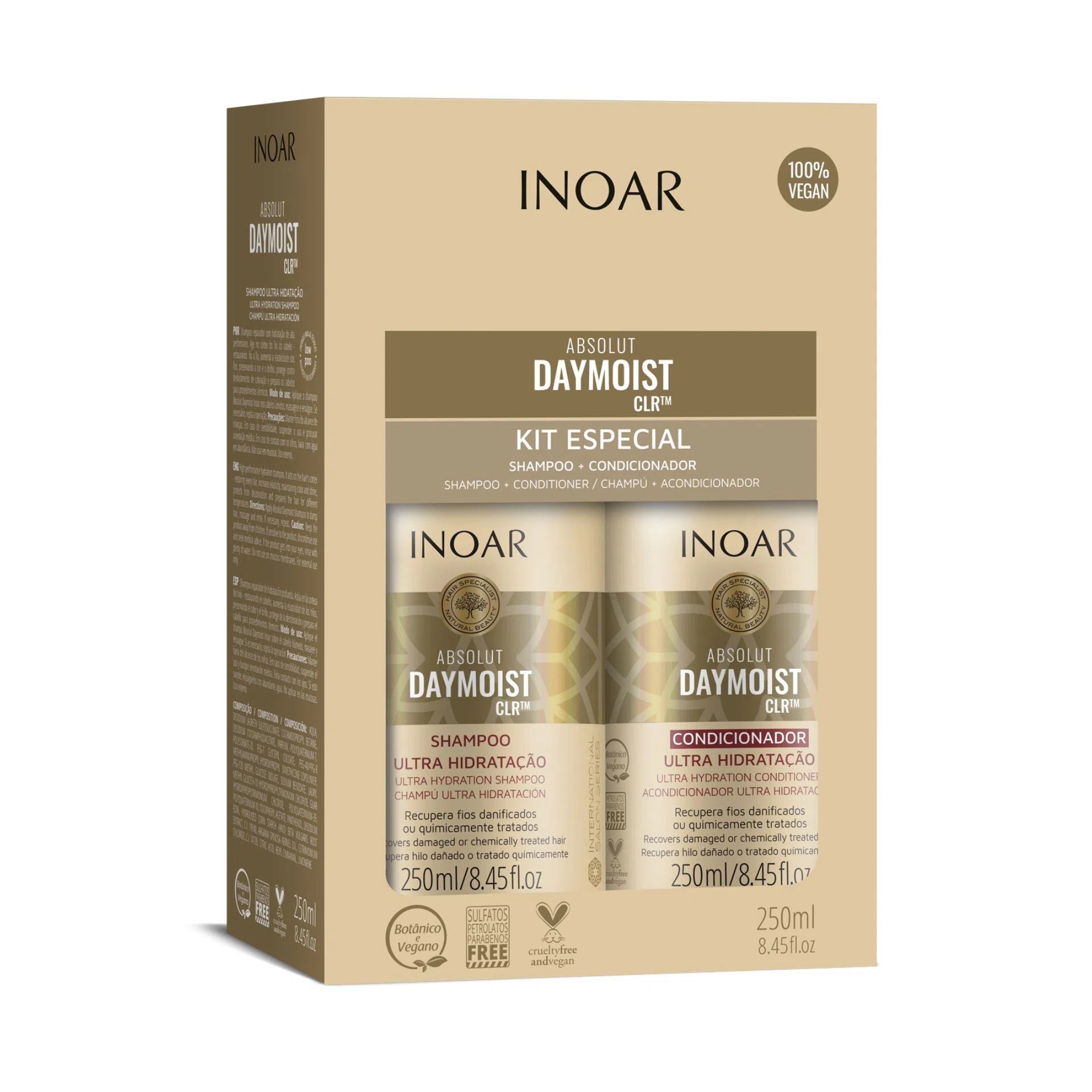 INOAR Absolut Daymoist Shampoo and Conditioner Kit for damaged and color-treated hair