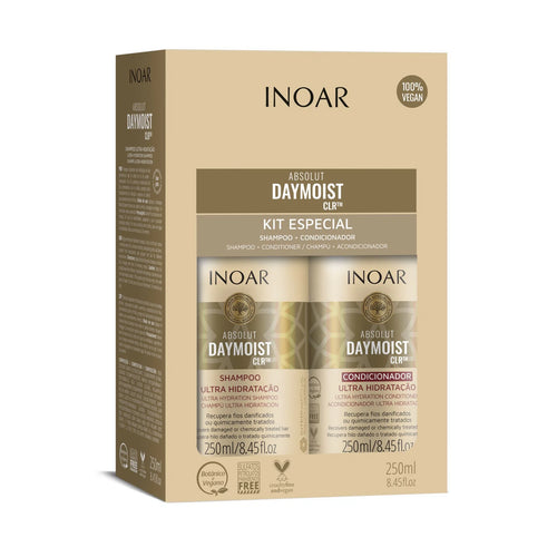 INOAR Absolut Daymoist Shampoo and Conditioner Kit for damaged and color-treated hair