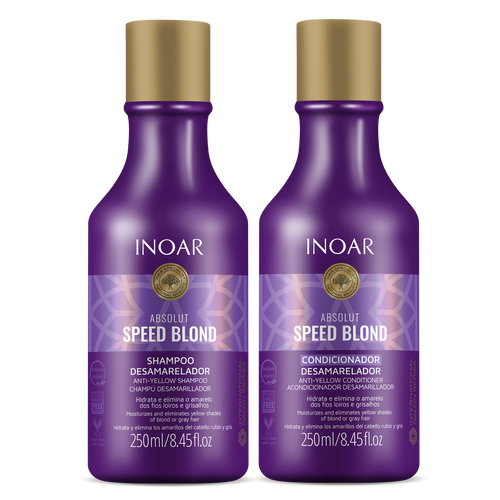 INOAR Absolut Speed Blond shampoo and conditioner close-up