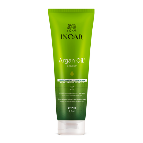 Hydrate, smooth, and detangle hair with INOAR Argan Oil Conditioner. Reduces frizz, restores moisture, and boosts softness, shine, and strength.