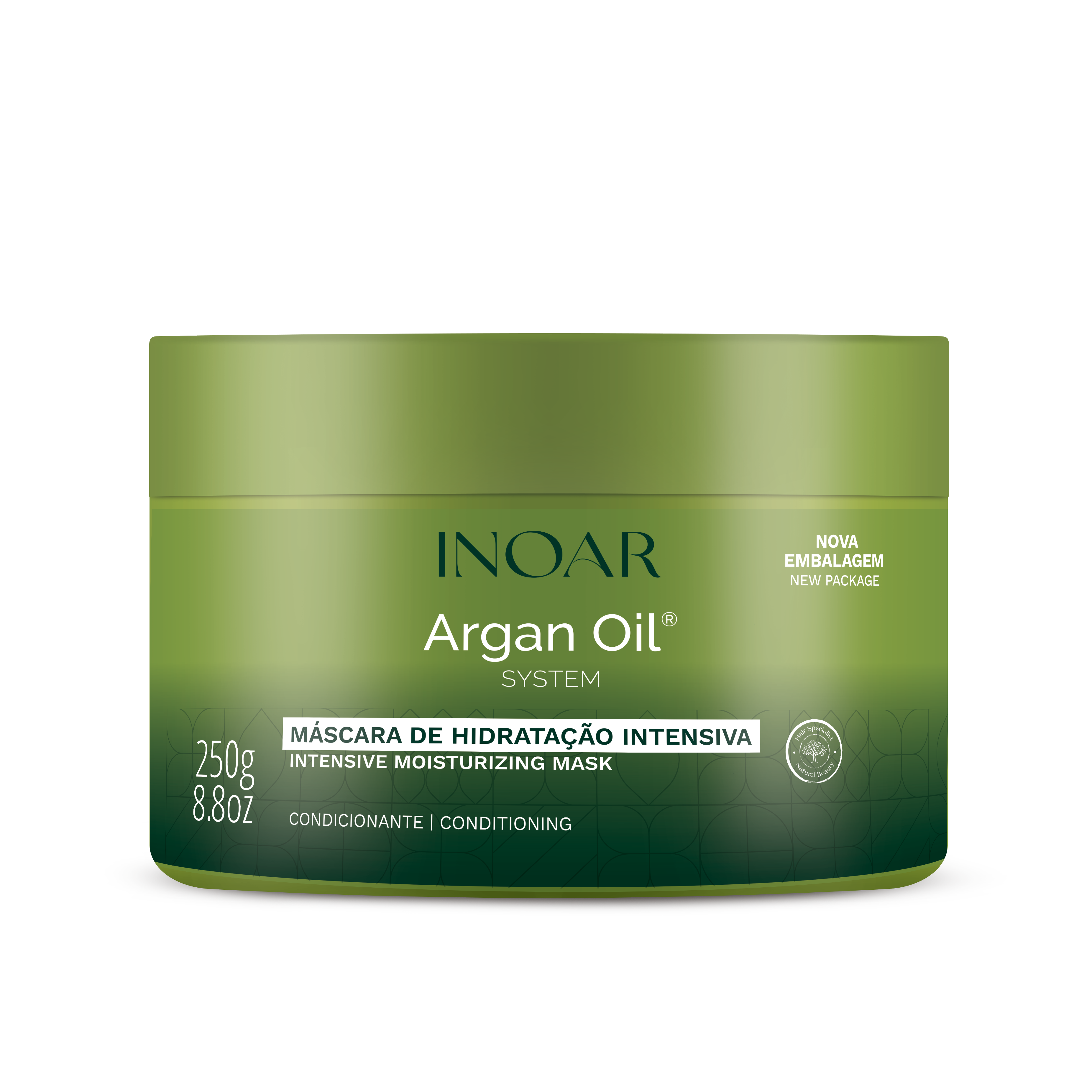 INOAR Argan Oil System Hair Mask for deep hydration, frizz control, and shine for dry hair
