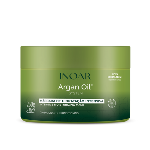 INOAR Argan Oil System Hair Mask for deep hydration, frizz control, and shine for dry hair