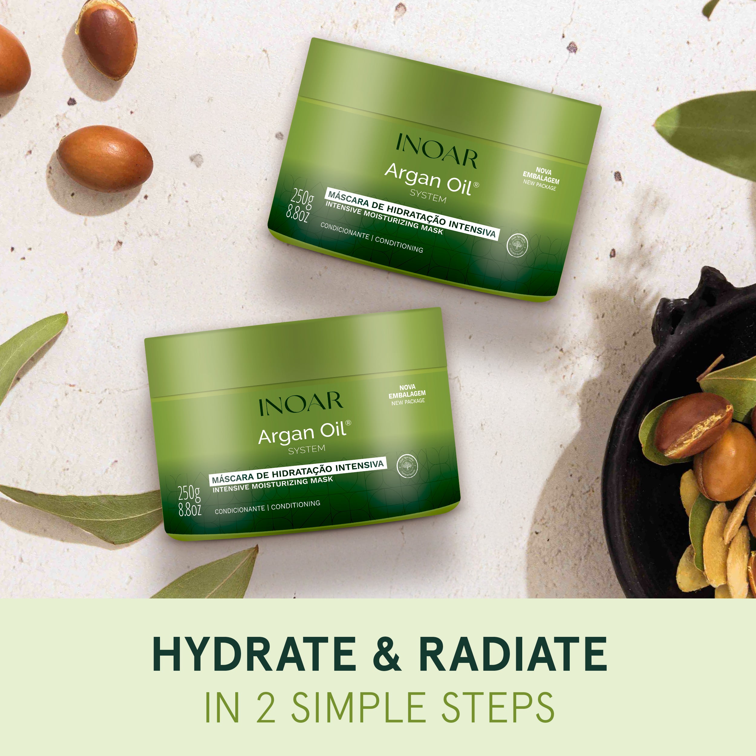 Deep hydrating hair mask for dry and damaged hair with argan oil
