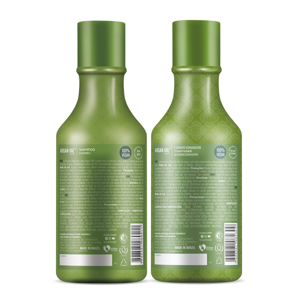 Hydrating hair care duo with argan oil, jojoba oil, and cocoa butter for dry hair. 100% vegan and cruelty free