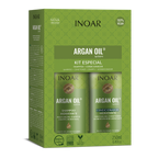 INOAR Argan Oil System Hydrating Duo Kit with shampoo and conditioner for dry and frizzy hair