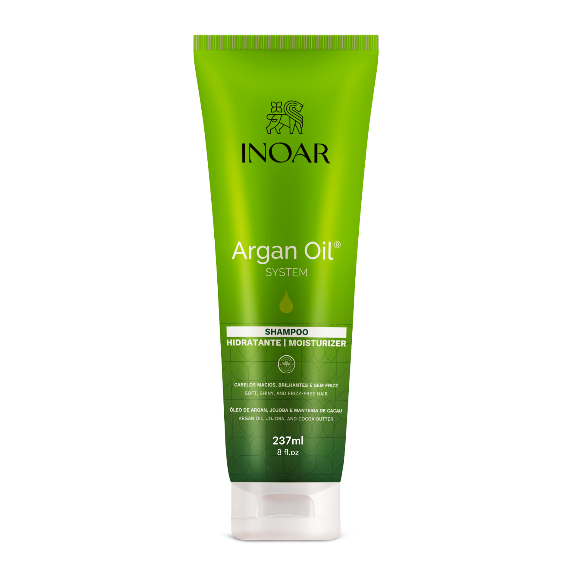 Hydrate, smooth, and detangle hair with INOAR Argan Oil System Shampoo. Reduces frizz, restores moisture, and boosts softness, shine, and strength.