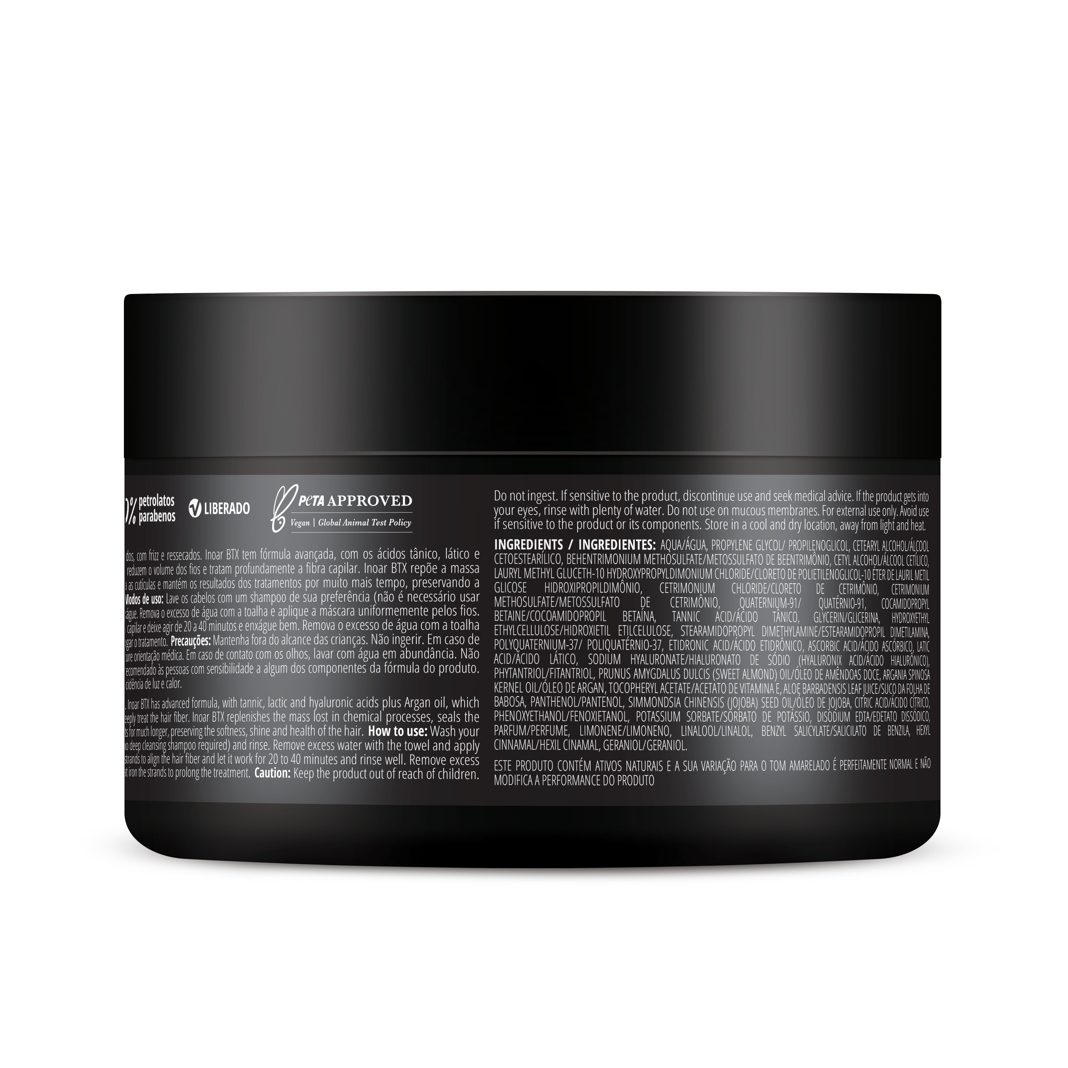INOAR BTX mask close-up for frizz control and hydration