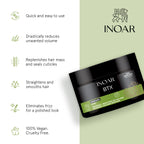 Anti-frizz hair mask with tannic, lactic, and hyaluronic acids for damaged hair