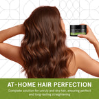 Smoothing hair treatment with argan oil for reducing volume and frizz