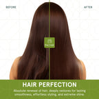 INOAR Cicatrifios Before and after. Progressive volume reducing hair treatment for smooth hair