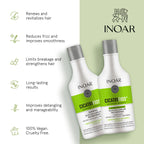 Hair smoothing shampoo and conditioner for reducing frizz and dryness