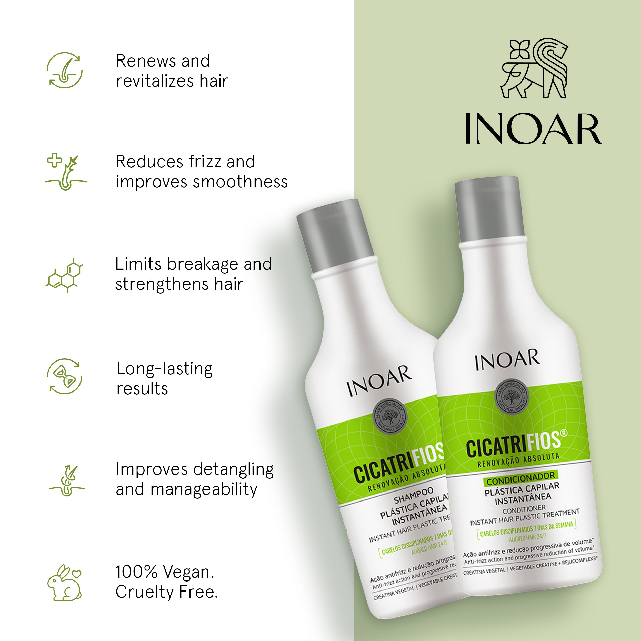 Hair smoothing shampoo and conditioner for reducing frizz and dryness