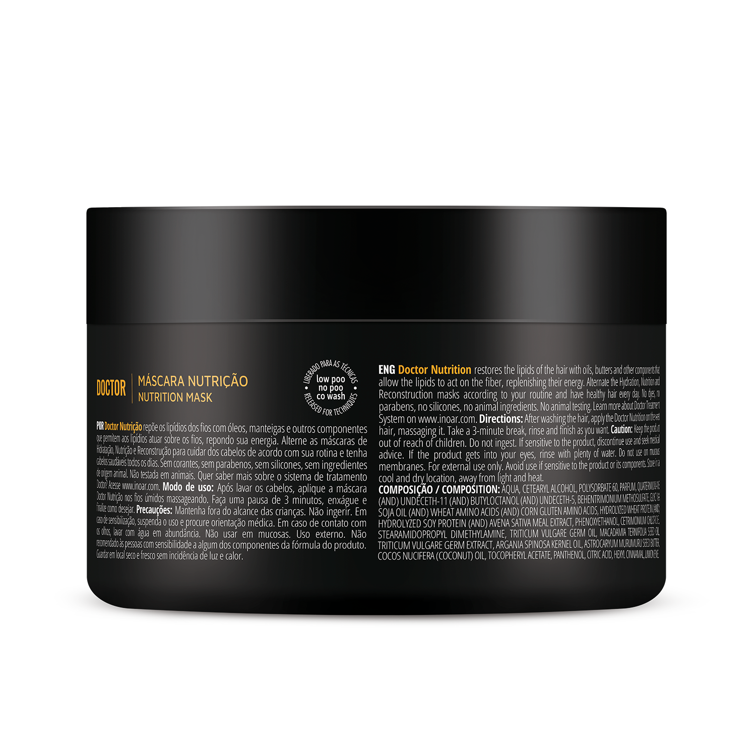 INOAR Doctor Nourishing Mask close-up. Ceramide hair mask for smooth shiny hair