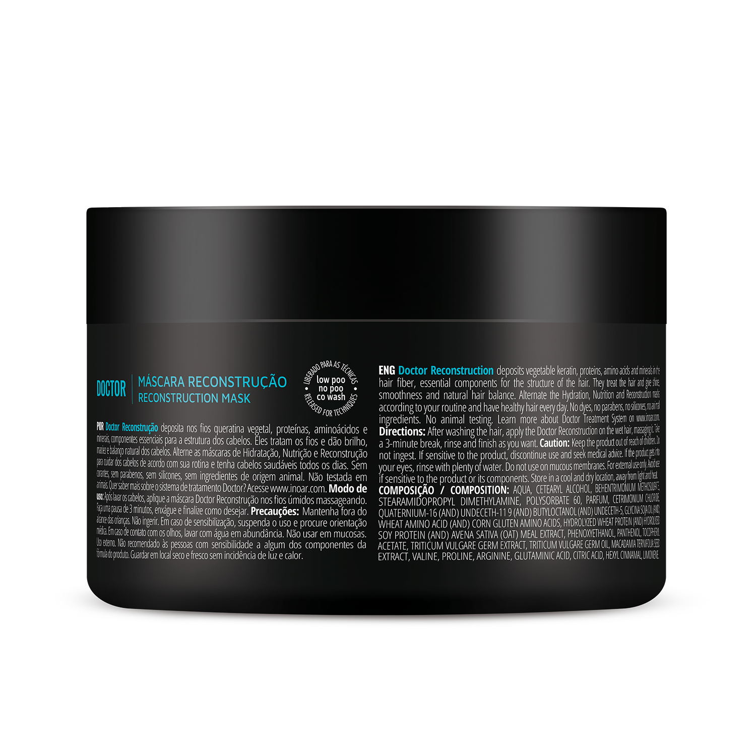 INOAR Doctor Reconstruction Mask close-up. Professional hair repair and strengthening treatment