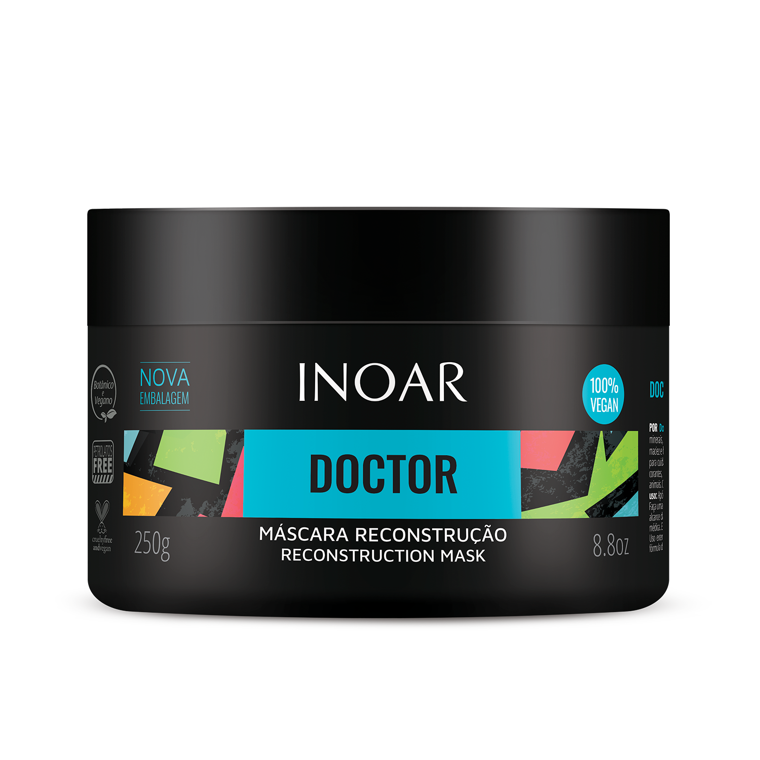 INOAR Doctor Reconstruction Mask for damaged hair repair and strength.