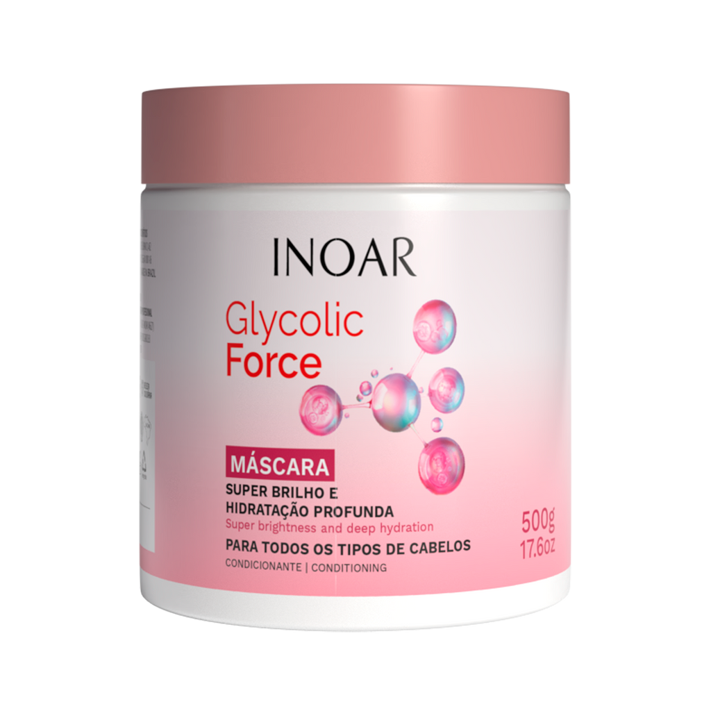 INOAR Glycolic Force Hair Mask for deep hydration and super shine for dry and dull hair