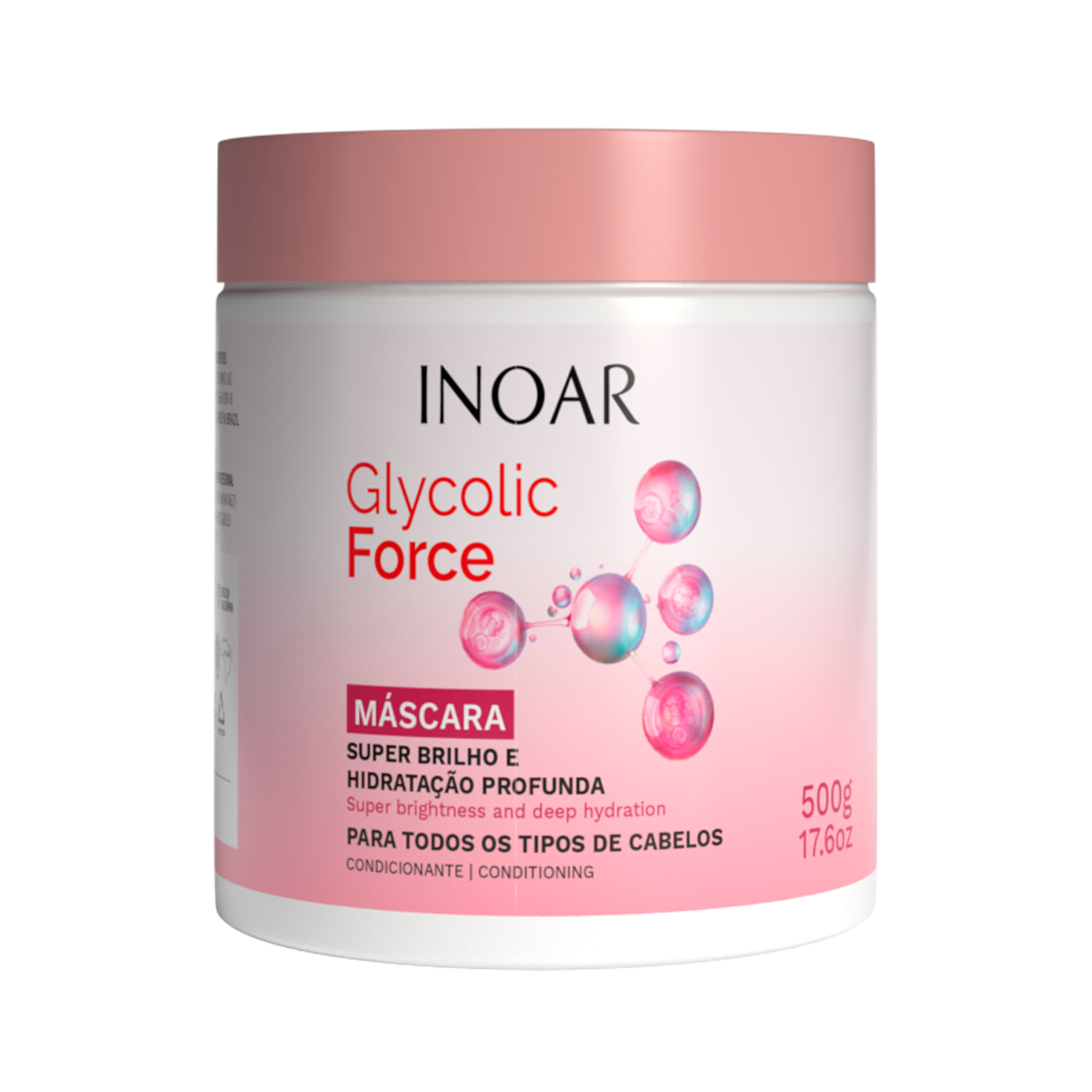 INOAR Glycolic Force Hair Mask for deep hydration and super shine for dry and dull hair