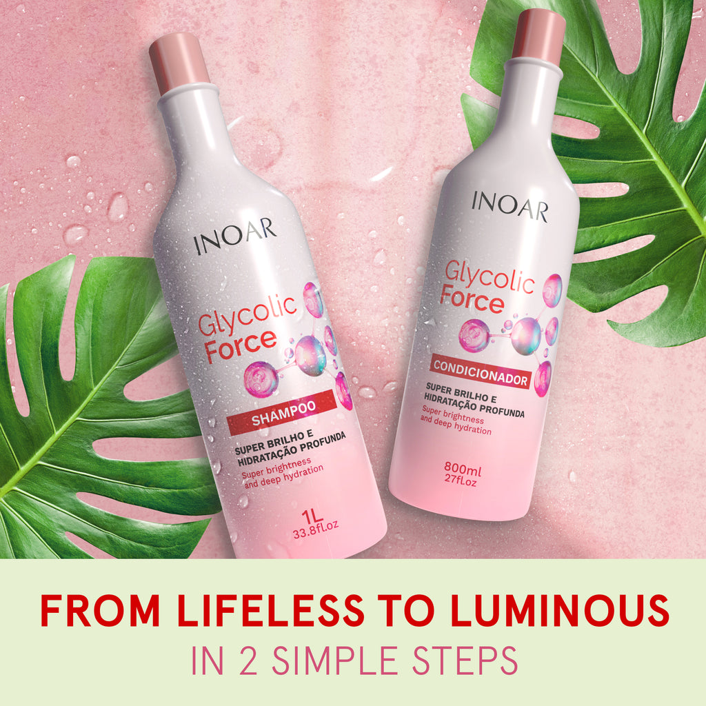 INOAR Glycolic Force Kit for ultra-shiny, smooth, and healthy-looking hair