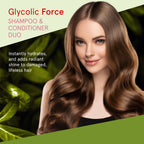 Professional glycolic acid hair care system for deep hydration and smooth shine
