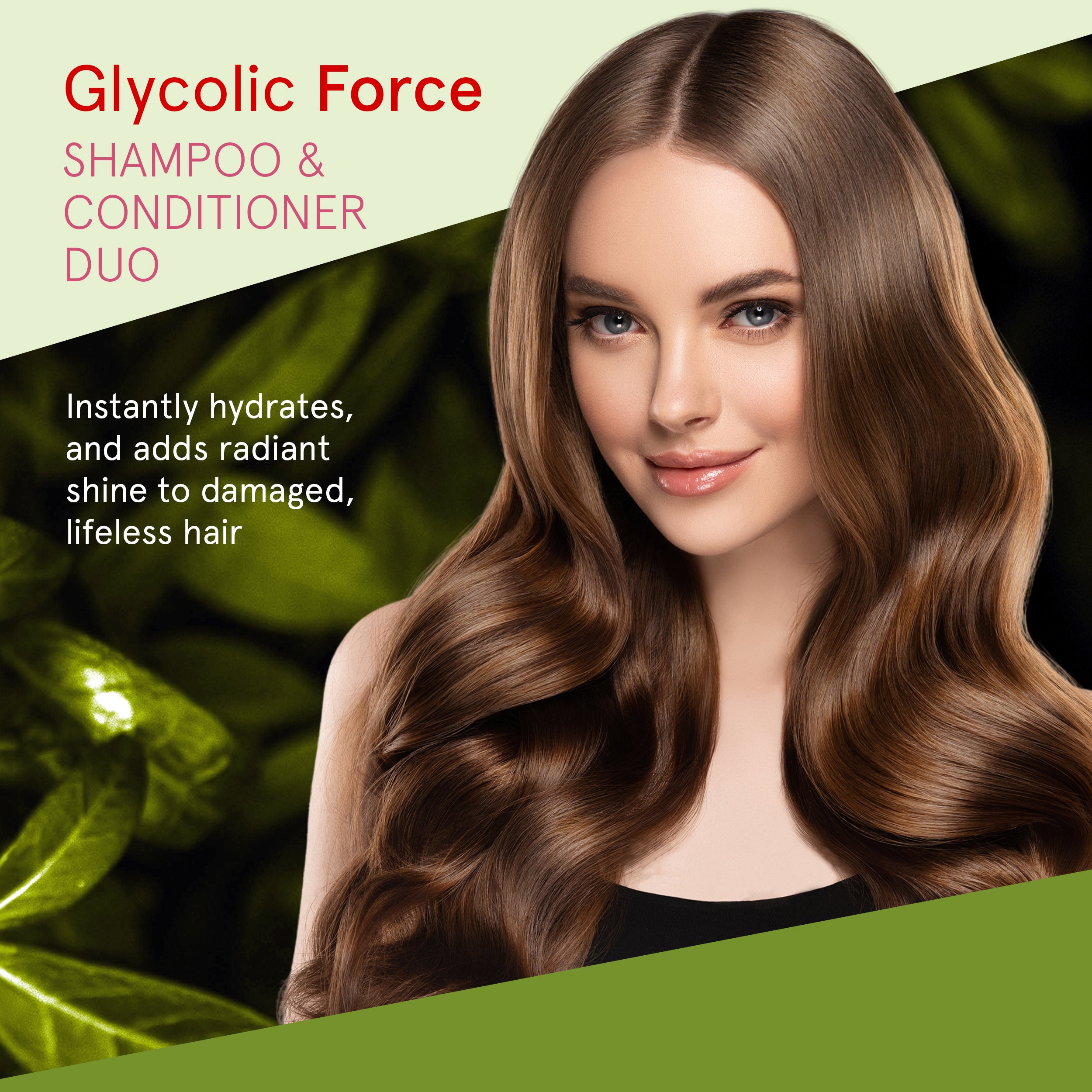 Professional glycolic acid hair care system for deep hydration and smooth shine
