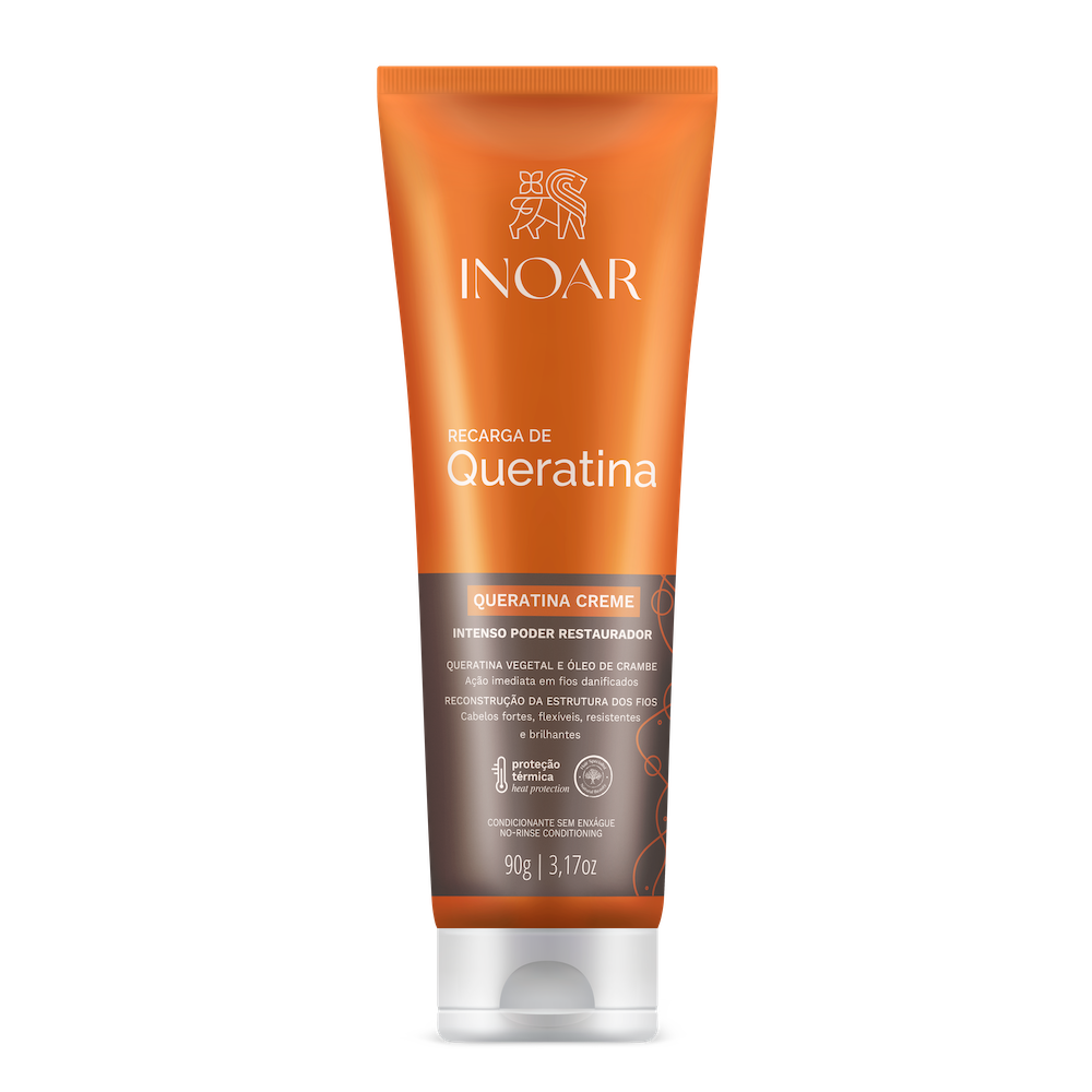 INOAR Keratin Recharge Cream for damaged hair reconstruction and reduce frizz