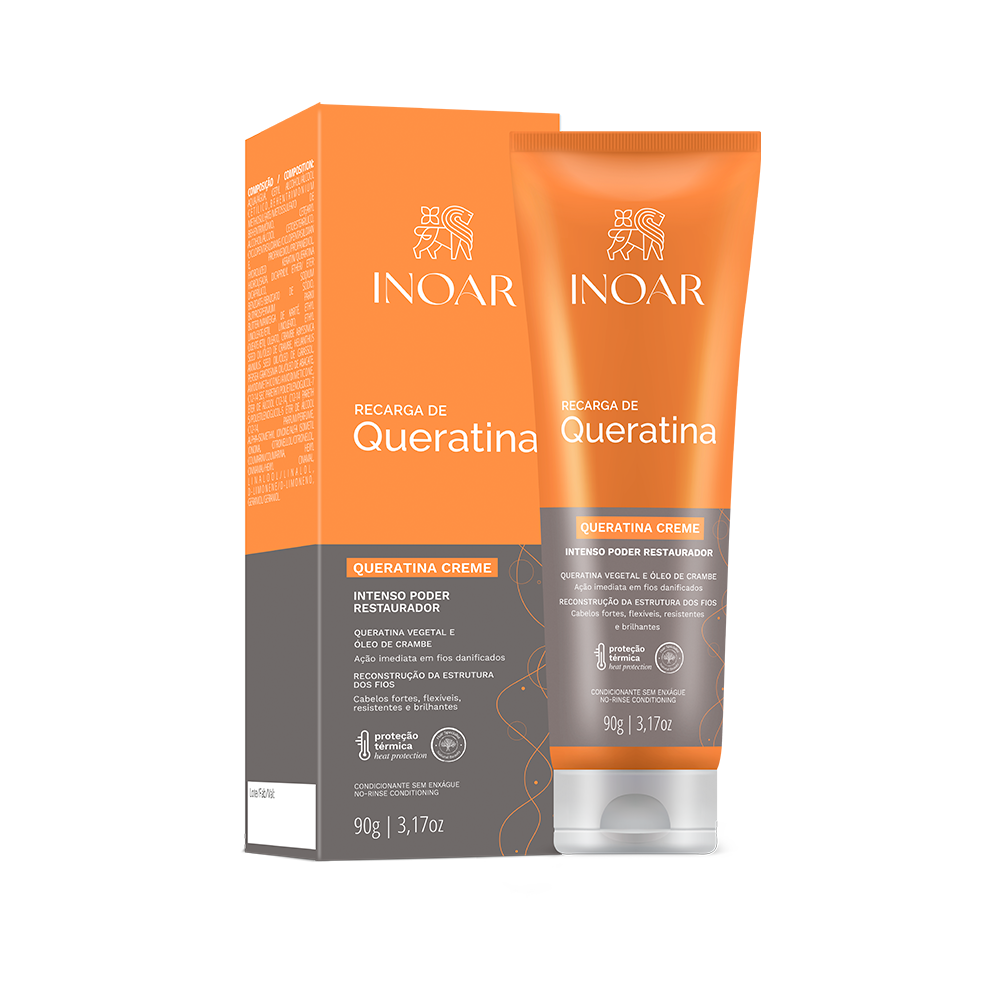 INOAR Keratin Recharge Cream – Hair Reconstruction, Strength & Frizz Control