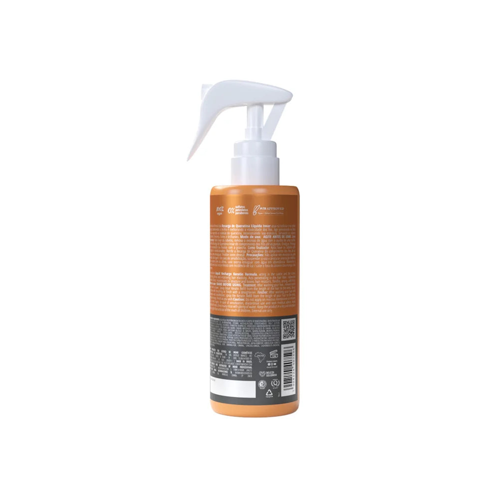 INOAR  Keratin Recharge Liquid bottle close-up. Strengthening and anti-humidity protection