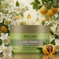 INOAR Magic Straight Hair Mask for deep hydration and frizz control for dry damaged hair with jazmine and argan extract