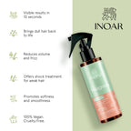 INOAR Miraculous Water spray treatment key benefits. Hair repair formula with amino acids and plan base keratins. 100% vegan