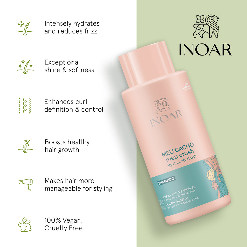 INOAR curl shampoo for frizz control and healthy-looking curls