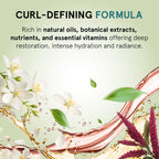 Hydrating curly hair shampoo with vitamin E and amaranth oil. Curly hair shampoo with plant collagen and amaranth