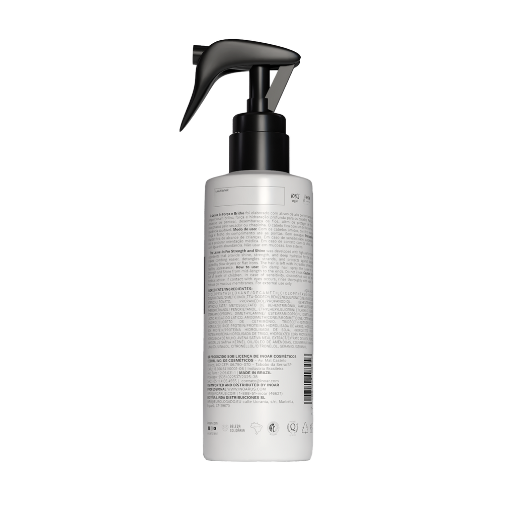 INOAR Strengthand Shine Leave-In. Lightweight leave-in hair cream with biotin and aloe vera