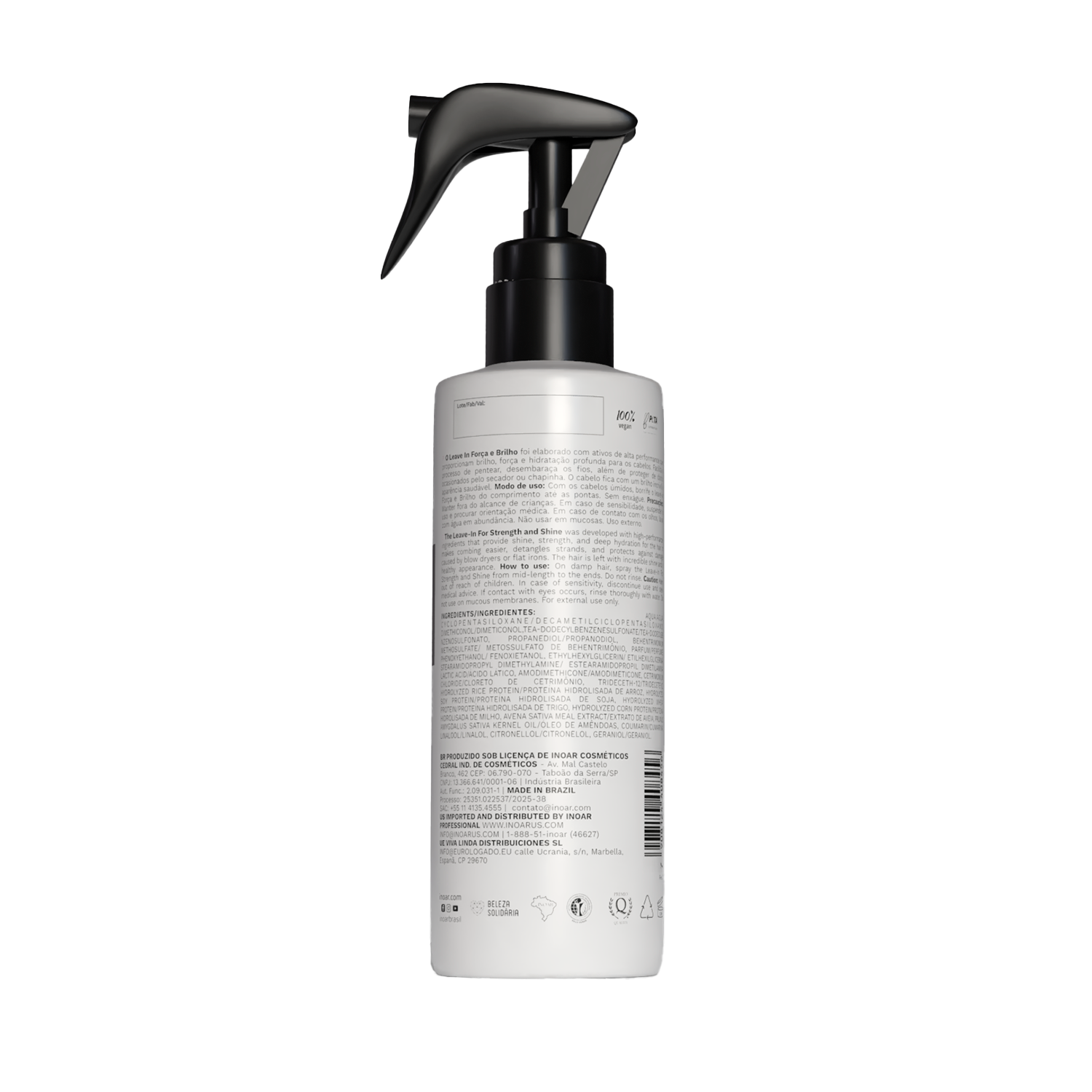 INOAR Strengthand Shine Leave-In. Lightweight leave-in hair cream with biotin and aloe vera
